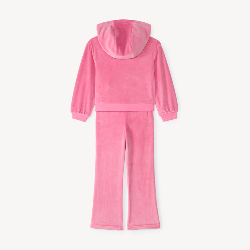 Conjunto de chaleco con capucha y pantalón de chándal de terciopelo niña 