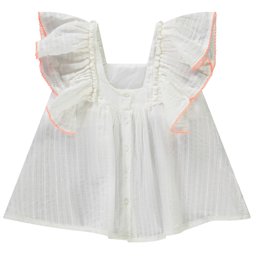 Túnica de manga corta con volantes y efecto smock para niña  Additional Túnica de manga corta con volantes y efecto smock para niña