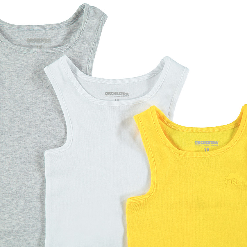 Pack de 3 bodies sin mangas de algodón para bebé niño con logo estampado.  Additional Pack de 3 bodies sin mangas de algodón para bebé niño con logo estampado.
