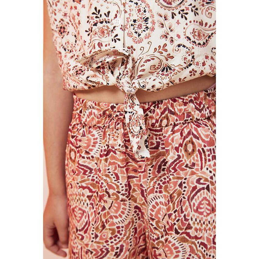 Pantalón fluido estampado bohemio para niña 