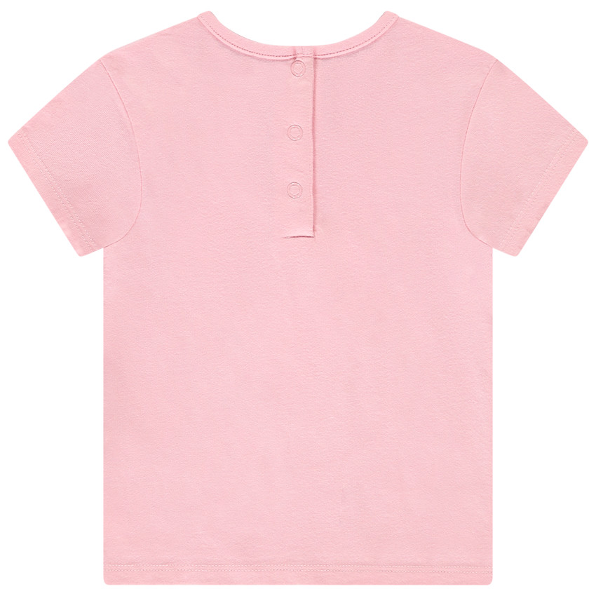 Camiseta de manga corta estampada de Barbie con purpurina para niña bebé 