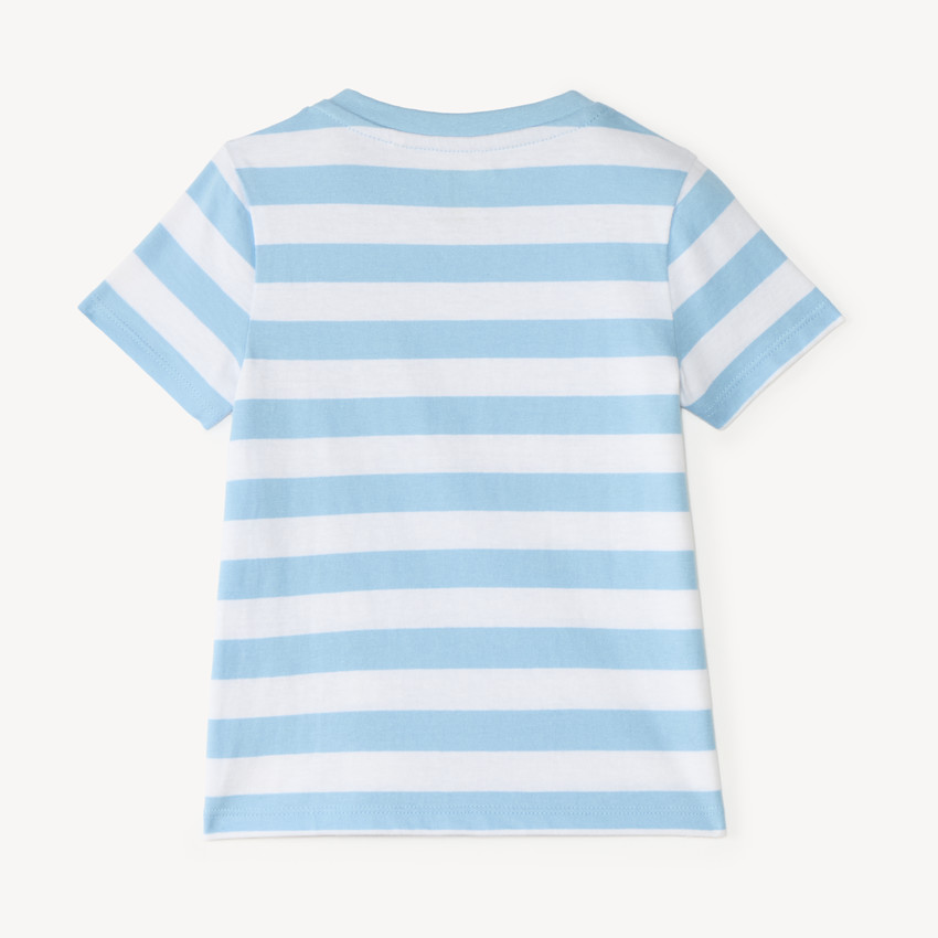 Camiseta de rayas con estampado de robot para bebé niño 