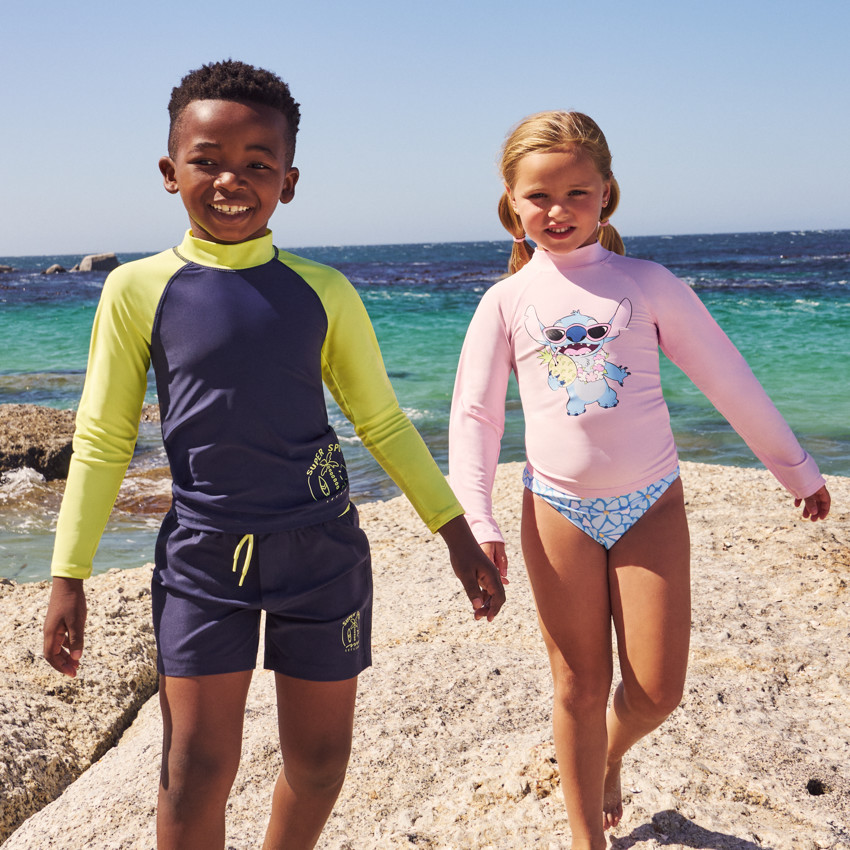 T-shirt manches longues anti-UV SPF 50+ print surf pour garçon 