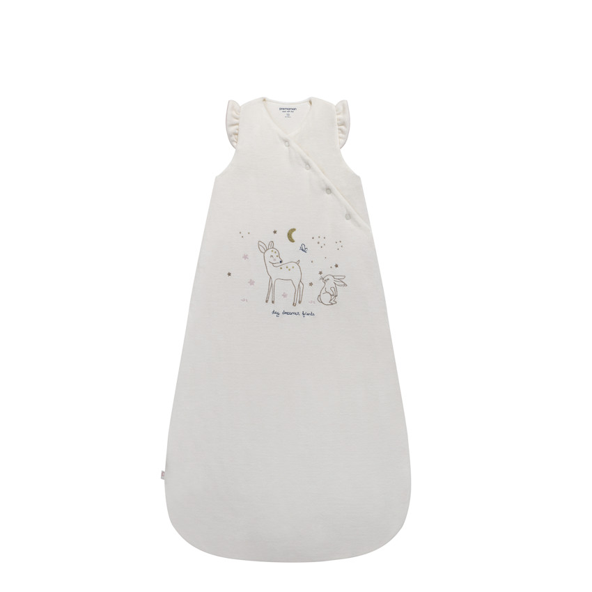 Saquito de dormir sin mangas TOG 3 en terciopelo 18-36M Little Deer crudo 