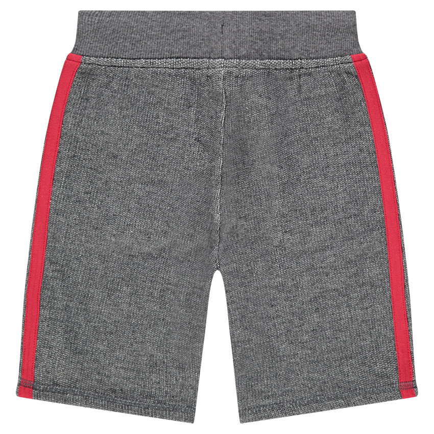 Bermudas de felpa de fantasía con bandas cosidas 