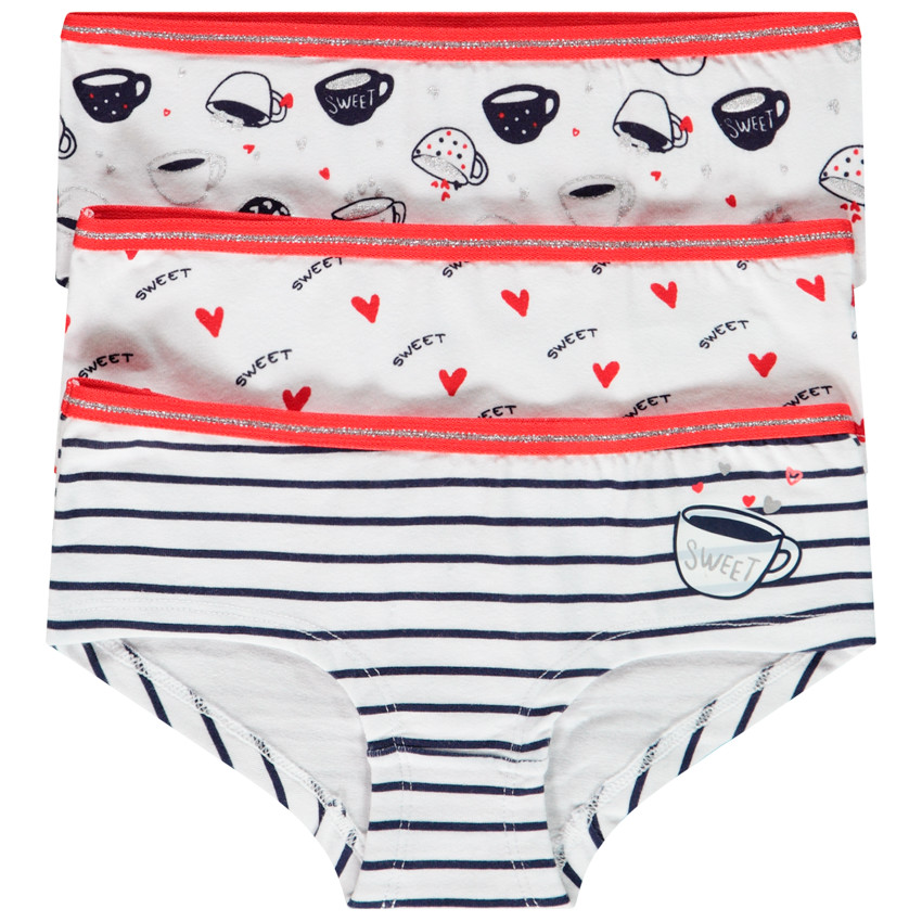 Pack de 3 shorties de algodón para niña 