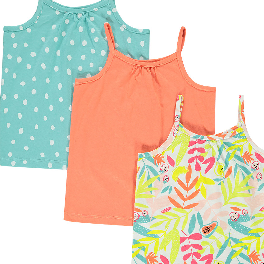 Lote de 5 camisetas sin mangas de colores para bebé niña 