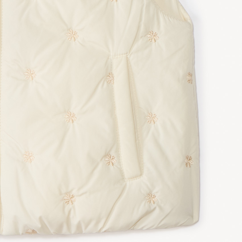 Chaleco sin mangas con flores bordadas para niña 