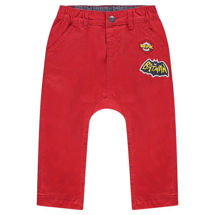 Pantalón de sarga con parche y estampado de Batman 
