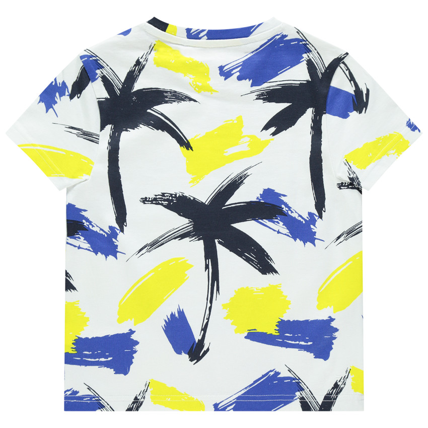 Camiseta manga corta algodón orgánico estampado palmeras 