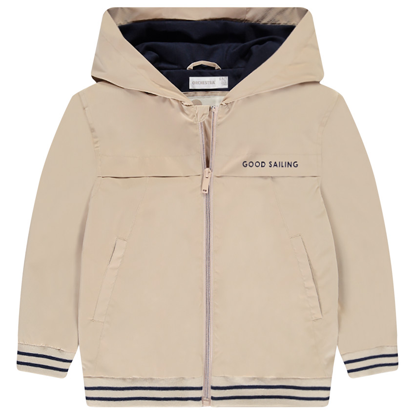 Chaqueta cortavientos unicolor de ripstop forrada para niño 