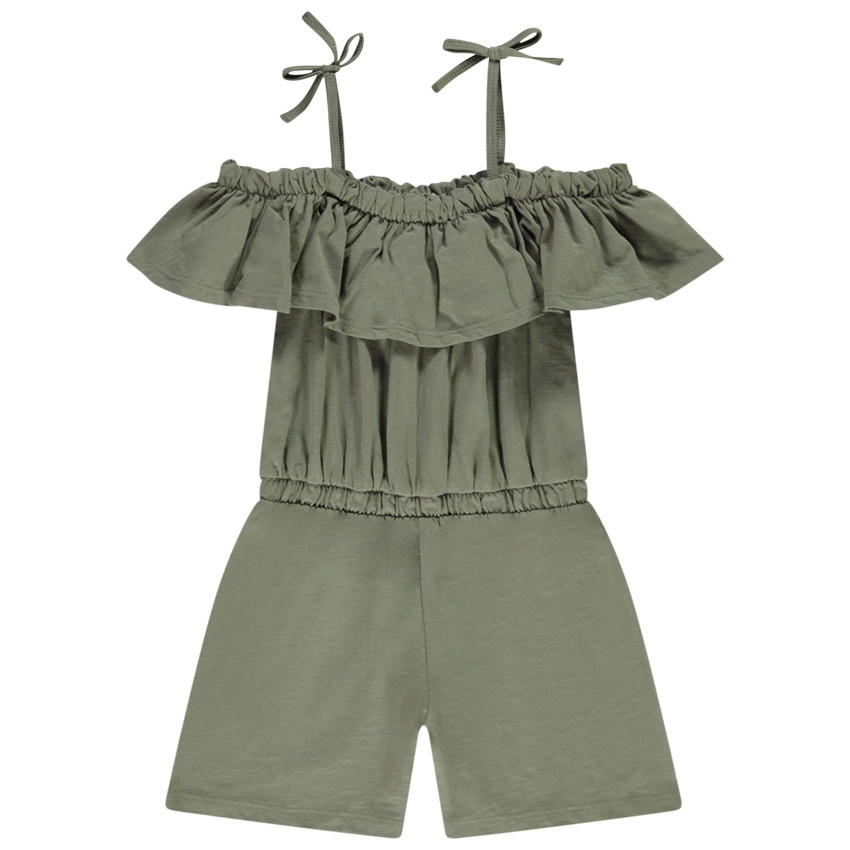 Combishort con volantes y tirantes para niña 