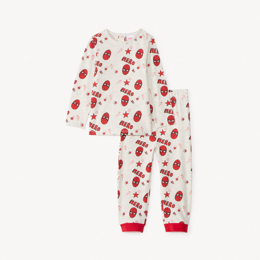 Conjunto de pijama de 2 piezas Spiderman Marvel para bebé niño con acabados diferentes según la edad. 