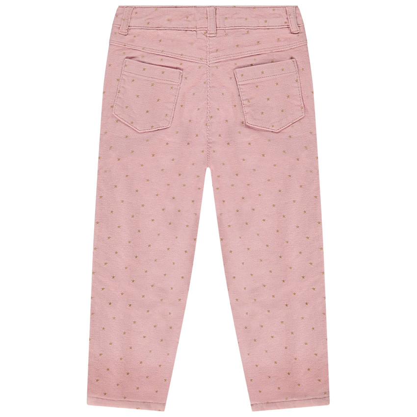 Pantalón slim de terciopelo milera estampado de estrellas para bebé niña 
