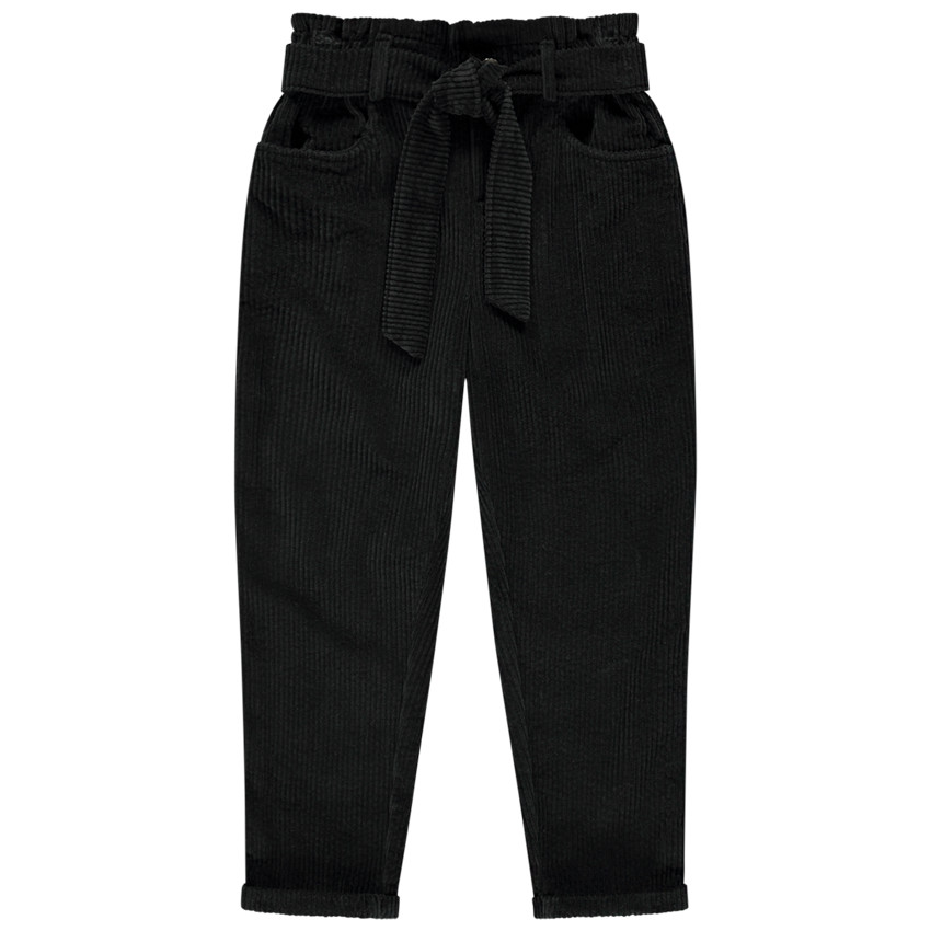 Pantalón slim de terciopelo con cinturón para niña 
