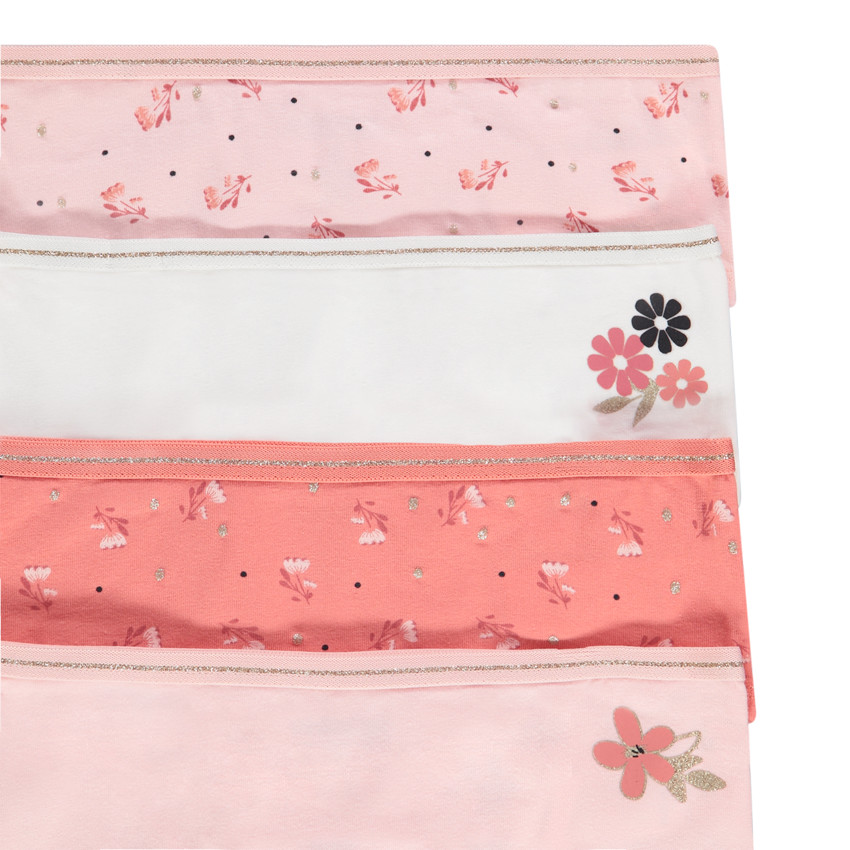 Pack de 4 shorties con estampado floral para niña 