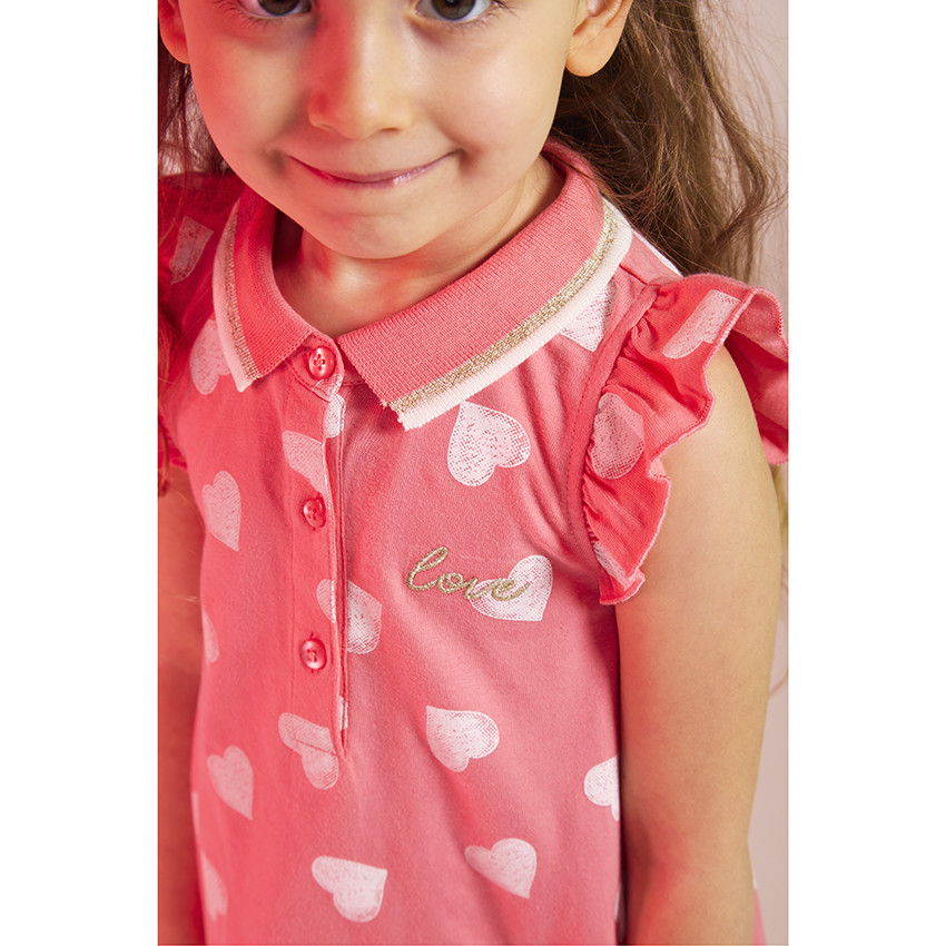 Vestido polo de jersey estampado para niña 