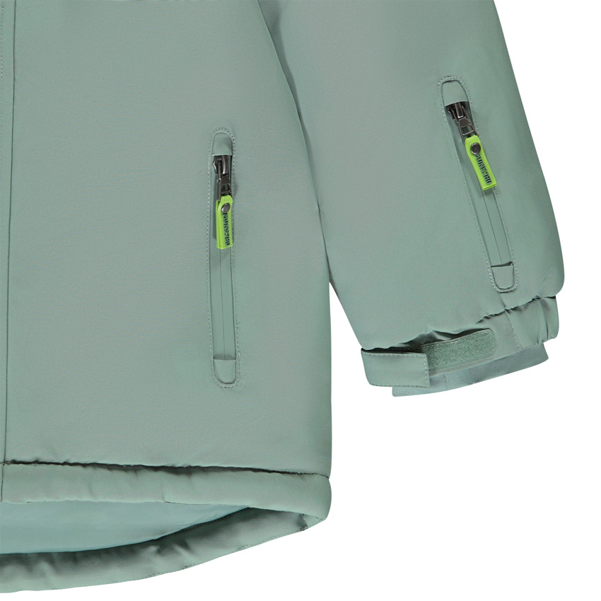 Chaqueta de esquí verde agua con forro micropolar para niño 