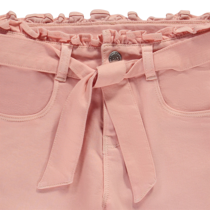 Pantalón paperbag con cinturón para niña 
