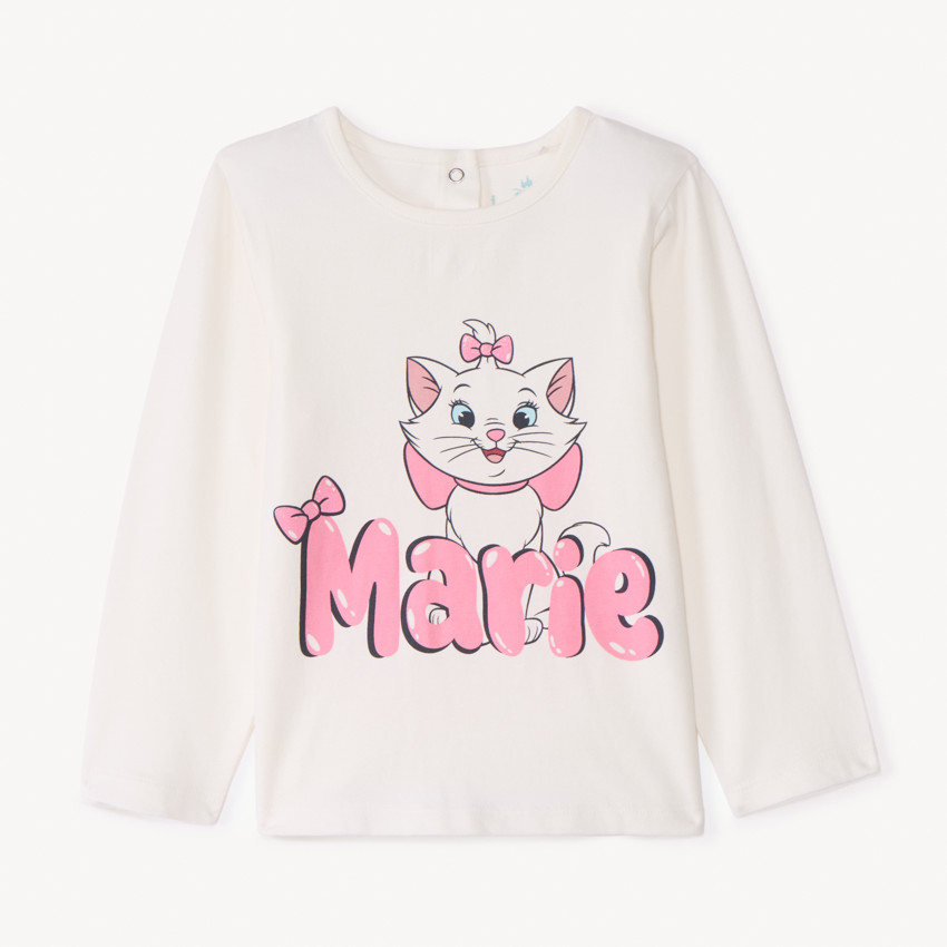 T-shirt manches longues Marie des Aristochats Disney pour bébé fille  