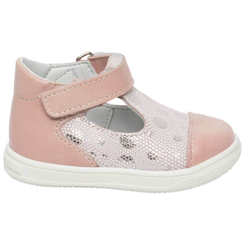 Salomés en cuir rose irisé à pois   Additional Salomés en cuir rose irisé à pois