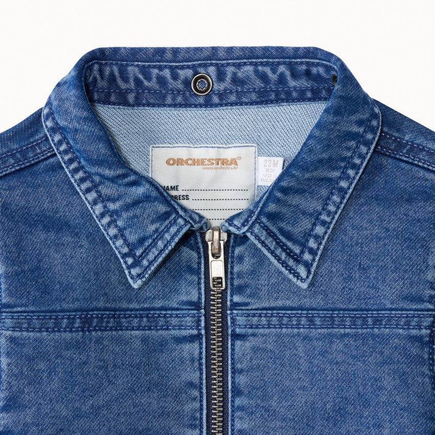Chaqueta estilo worker de denim con capucha desmontable para bebé niño 