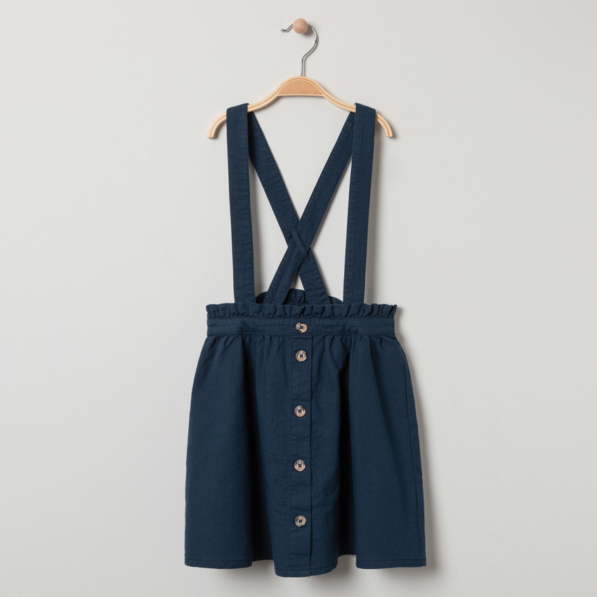 Jupe en toile à bretelles croisées 