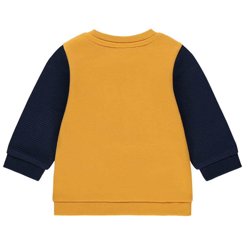 Sweat en molleton bicolore à animal en bouclette 