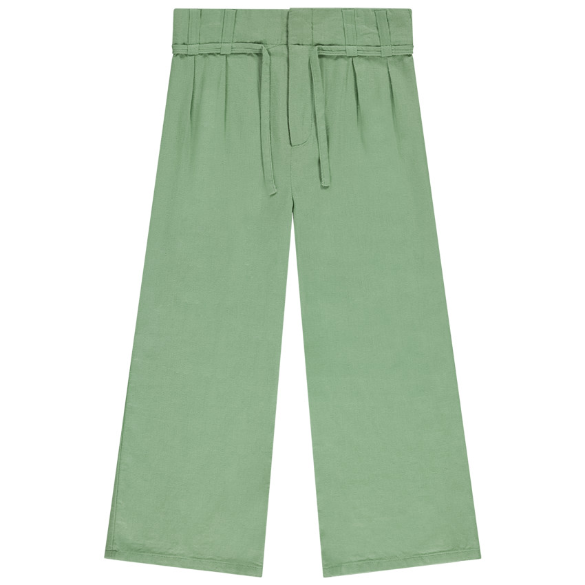 Pantalón ancho de tela lisa para niña 