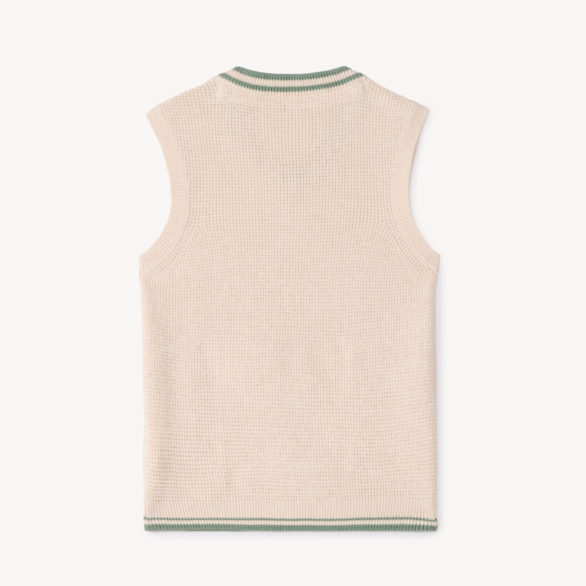 Chaleco de punto liso para bebé niño. 