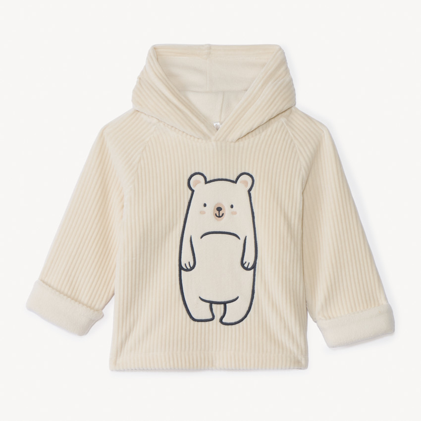 Sweat en velours côtelé avec capuche pour bébé garçon 