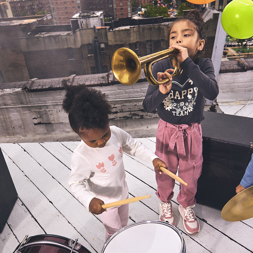 Camiseta de manga larga con estampado fantasía para bebé niña 