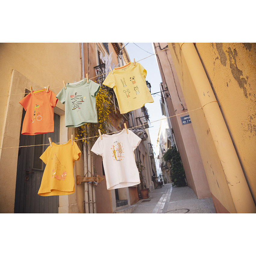 Camiseta de manga corta con estampado de animales para bebé niño 