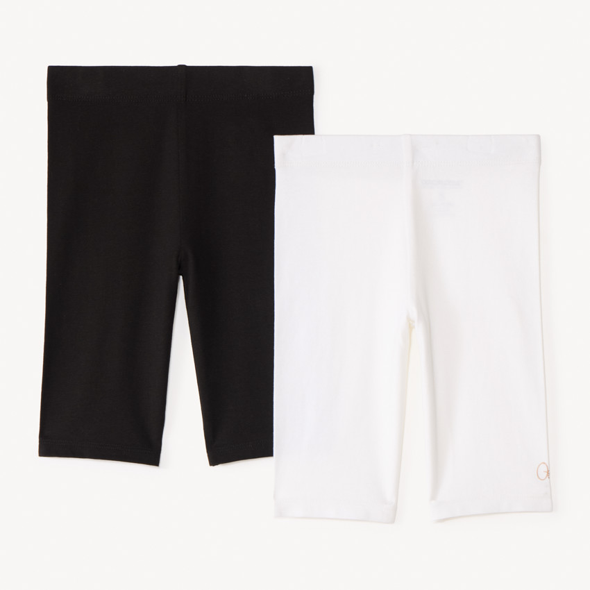 Pack de 2 pantalones ciclistas unis de algodón para niña 