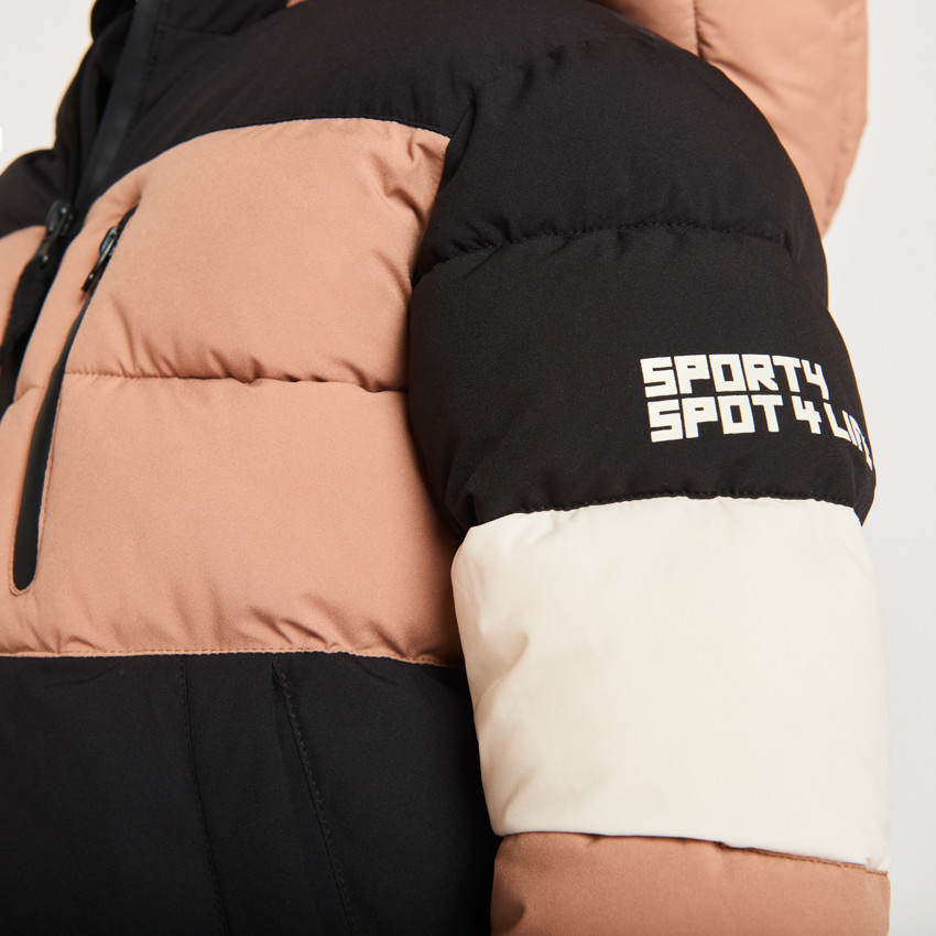 Anorak acolchado efecto color block para niño 