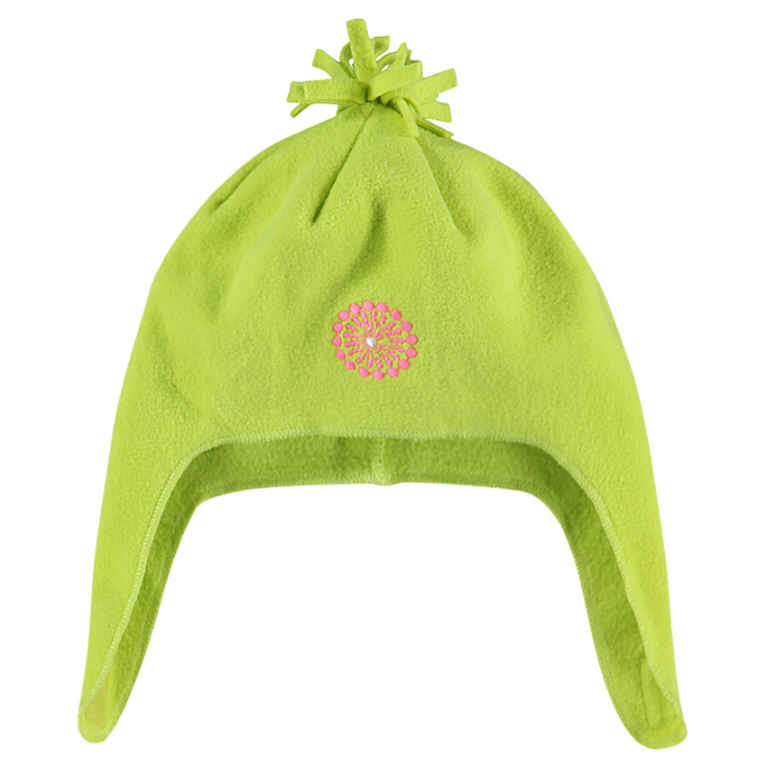 Bonete de micropolar con pompón y orejeras 