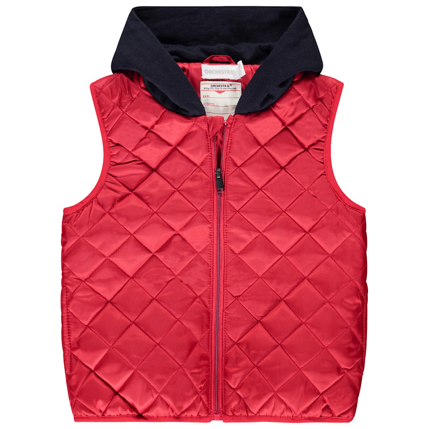 Plumífero sin mangas bicolor para bebé niño 