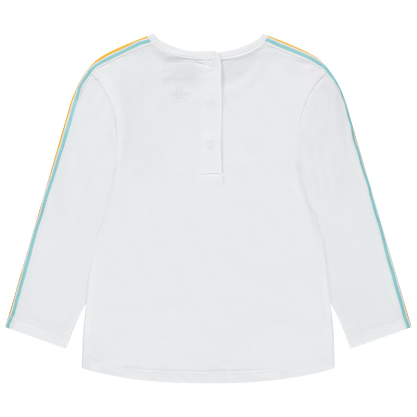 Camiseta de manga larga con dibujos estampados y bandas aplicadas 