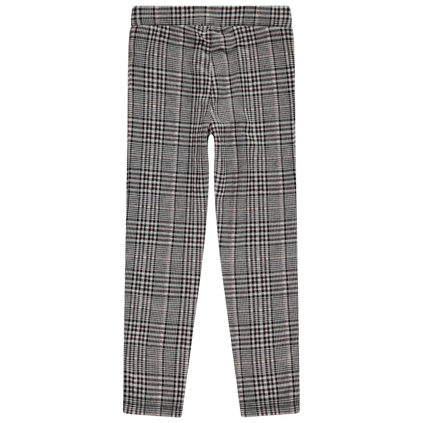 Leggings de milano a cuadros con detalles decorativos niña 