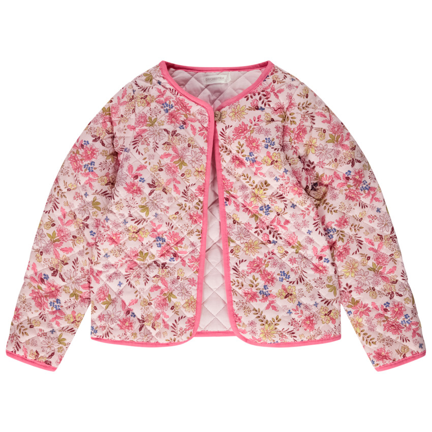 Chaqueta acolchada reversible con estampado floral para niña 