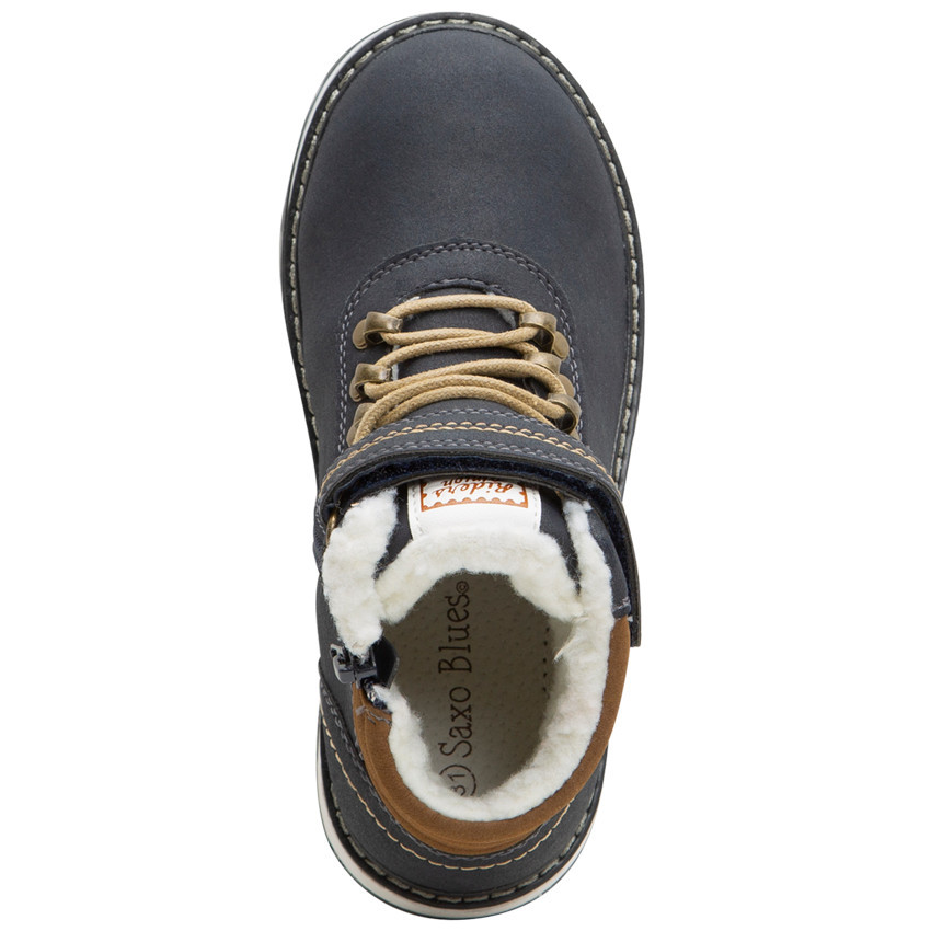 Botinas efecto cuero con cordones, cremallera y scratch 