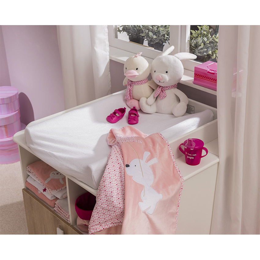 Manta de terciopelo y tejido de punto con conejito y estrella con bordado 