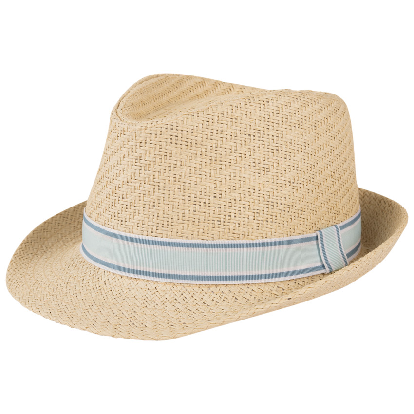Borsalino trenzado con galón bicolor para bebé niño 