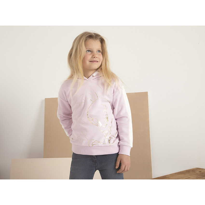 Sudadera larga de felpa con capucha Titi para niña 