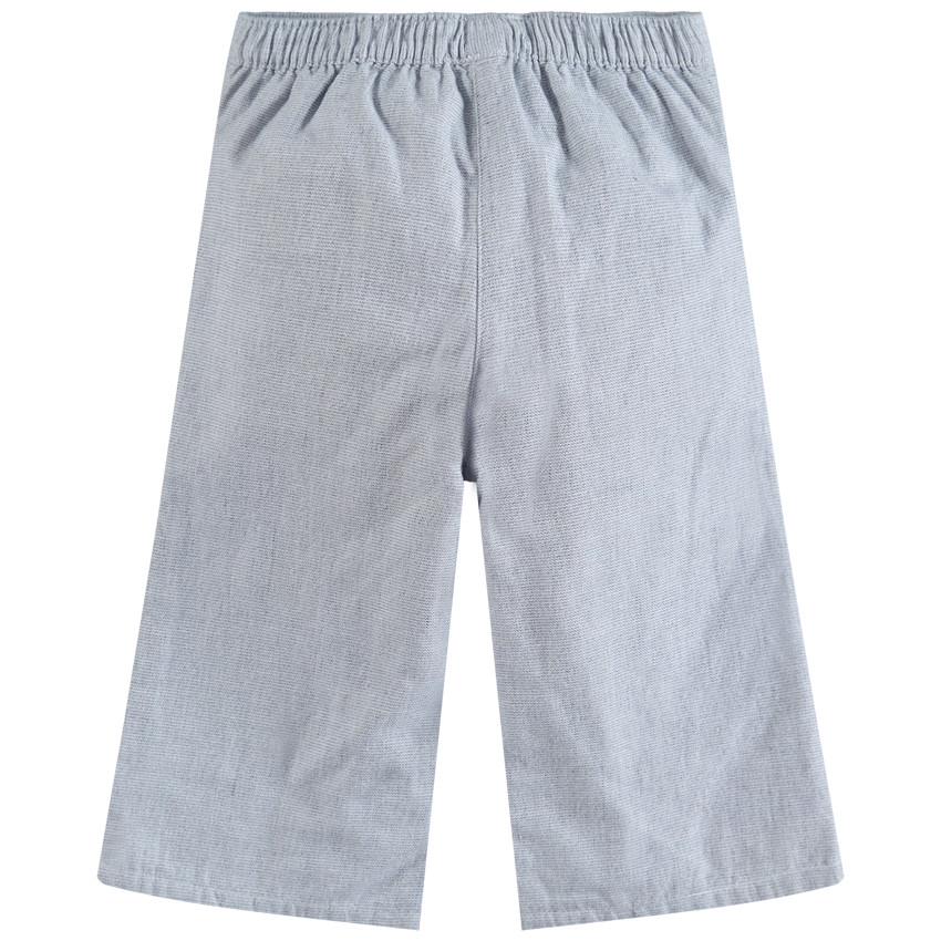 Pantalón amplio con dibujos florales bordados 