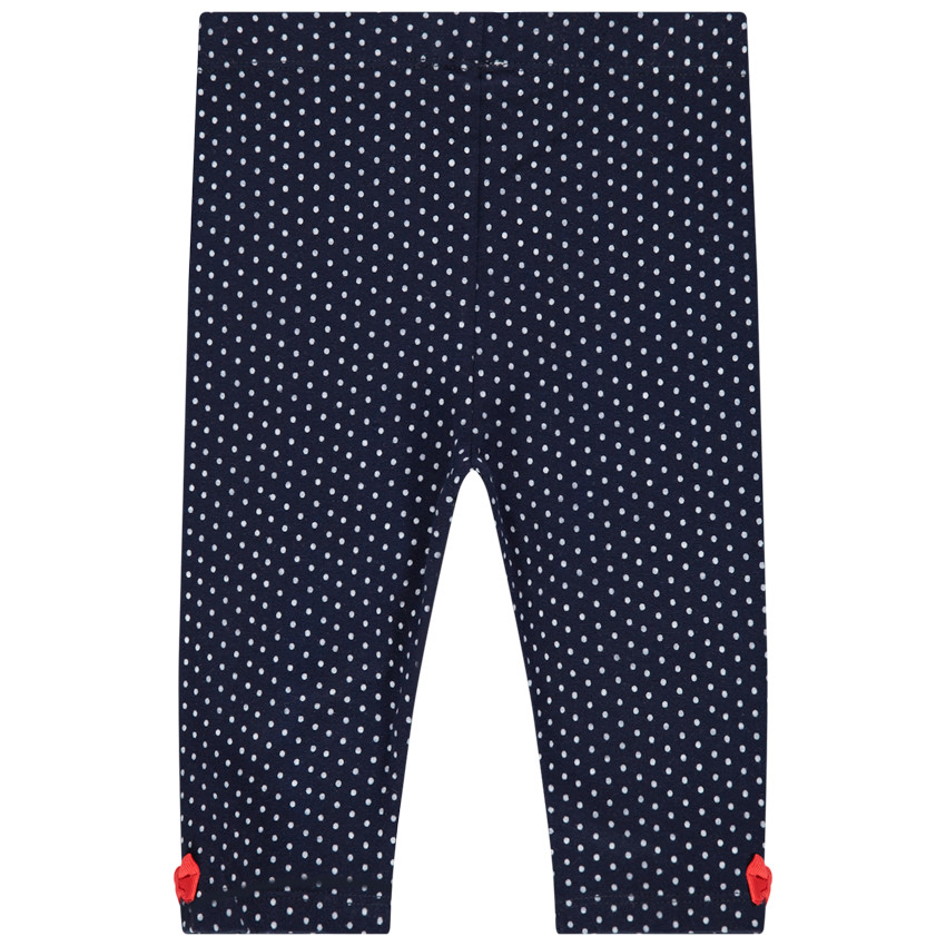 Legging à pois all-over et noeuds rouges 