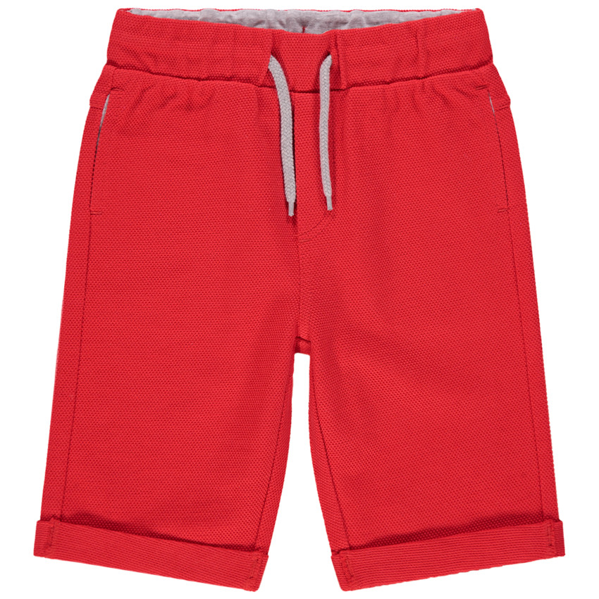 pantalon corto rojo en maille fantasia 