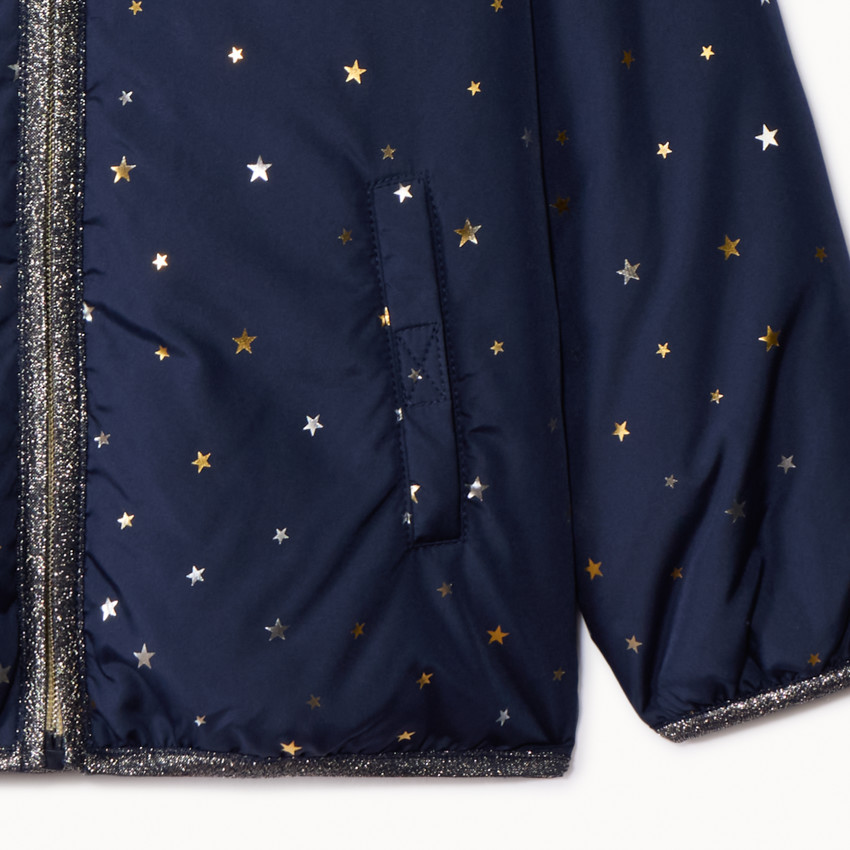 Cortavientos acolchado con estampado de estrellas para niña 