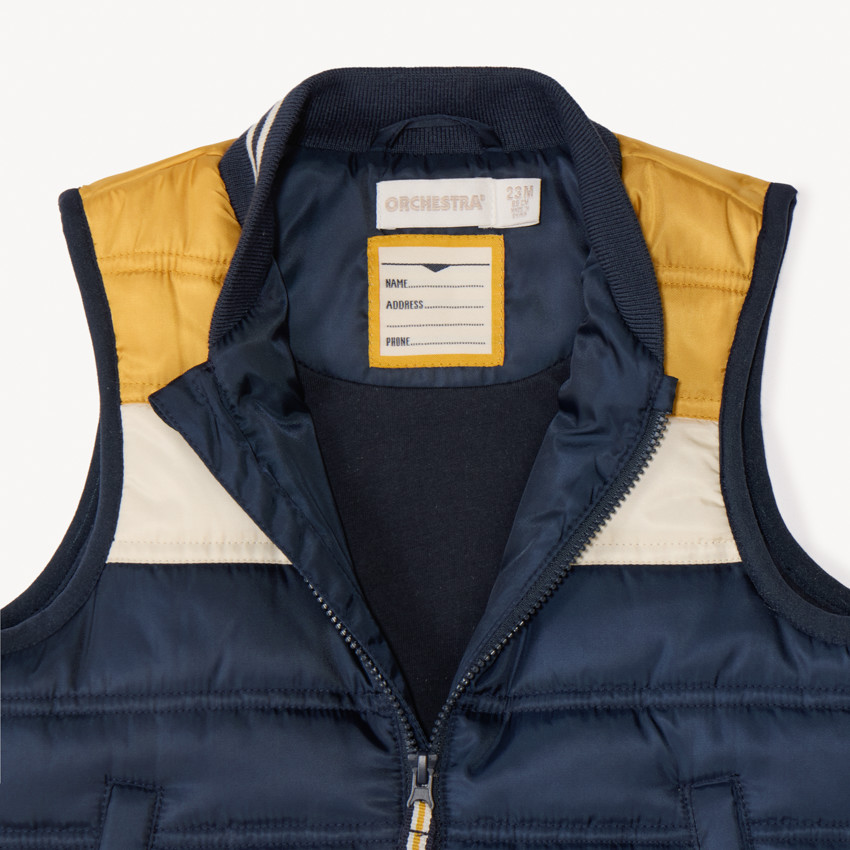 Chaleco sin mangas efecto color block para bebé niño 