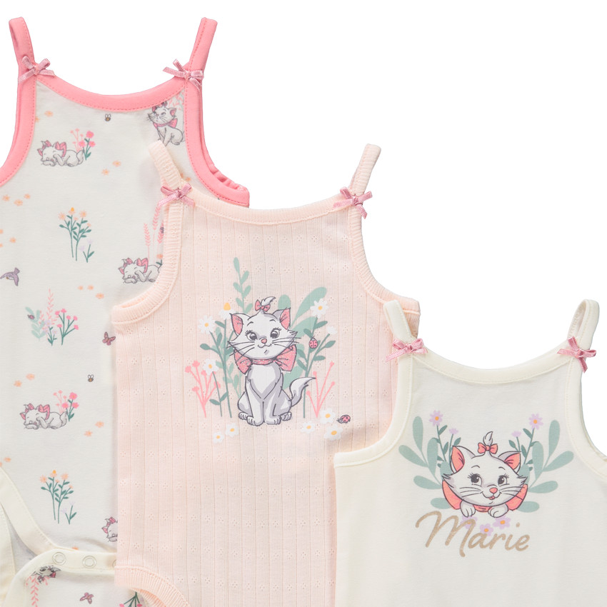 Pack de 3 bodies sin mangas fantasía Marie Disney para bebé niña  Additional Pack de 3 bodies sin mangas fantasía Marie Disney para bebé niña
